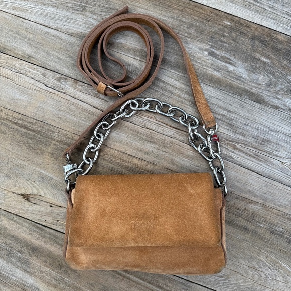 Prune Mini Suede Crossbody Bag - Picture 1 of 15